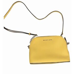 Yellow Michael Kors Cindy Large Dome Crossbody Handbag/Purse